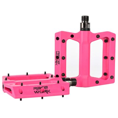 Bike Bicycle Pedals, Non-Slip Durable Ultralight Mountain Bike Flat Pedals, 3 Bearing Pedals for 9/16 MTB BMX Mountain Road Bike Hybrid Pedals,Pink