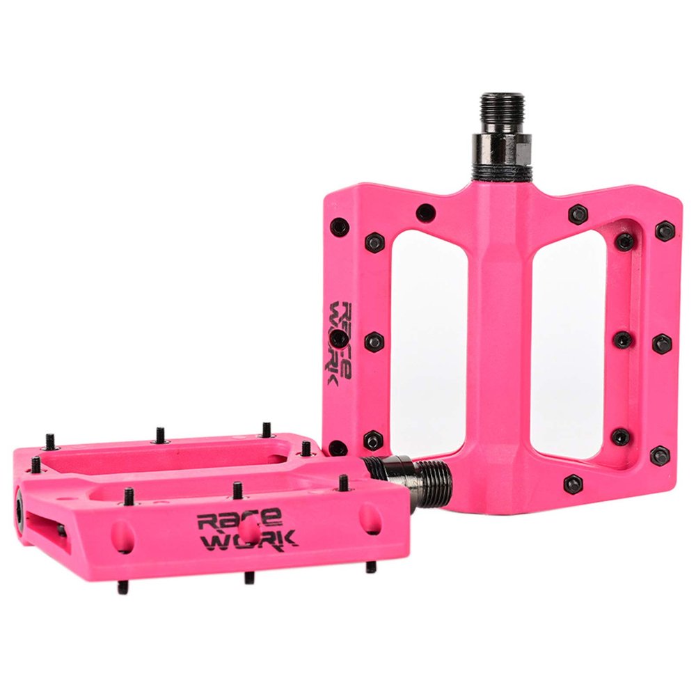Bike Bicycle Pedals, Non-Slip Durable Ultralight Mountain Bike Flat Pedals, 3 Bearing Pedals for 9/16 MTB BMX Mountain Road Bike Hybrid Pedals,Pink