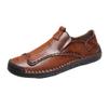Mens Casual Leather Loafers Fashion Driving Breathable Moccasins Lightweight Slip-on Business Dress Shoes Outdoor Working Oxford 12 D-Brown,11.42" Heel to Toe view 1