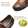 Mens Casual Leather Loafers Fashion Driving Breathable Moccasins Lightweight Slip-on Business Dress Shoes Outdoor Working Oxford 12 D-Brown,11.42" Heel to Toe view 2