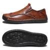 Mens Casual Leather Loafers Fashion Driving Breathable Moccasins Lightweight Slip-on Business Dress Shoes Outdoor Working Oxford 12 D-Brown,11.42" Heel to Toe view 4