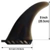 8" US Box Center fin Safety Flex Soft Replacement for Longboard SUP Stand up Paddleboard River Surf Whitewater airSUP AIR7 by saruSURF (Black) view 4