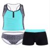 renvena Girls 3Pcs Sports Swimwear Flower Print Racerback Shirt Shorts Briefs Tankini Set Bathing Suit Mint Green 6 view 3