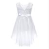 YiZYiF Kids Flower Girls Lace Floral Wedding Dress Chiffon Junior Bridesmaid Dress High Low Casual Summer Dresses 01 White 8 view 2