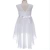 YiZYiF Kids Flower Girls Lace Floral Wedding Dress Chiffon Junior Bridesmaid Dress High Low Casual Summer Dresses 01 White 8 view 4