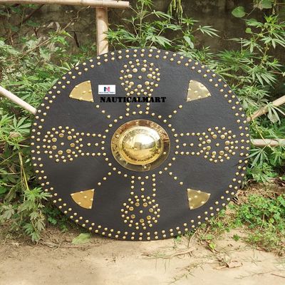 Nautical-Mart Wooden Round Viking Shield Legacy Battle Shield