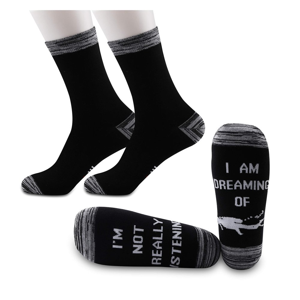 JXGZSO 2 Pairs Scuba Diver Gift Im Not Really Listening I Am Dreaming Of Diving Socks(Dreaming Of Diving)
