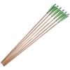 AMEYXGS 6/12x Archery Bamboo Arrows Traditional Hunting Arrows 5" Turkey Feathers for Target Practice Recurve Bow Longbow Outdoor Shooting (Green, 6pcs) view 2