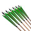 AMEYXGS 6/12x Archery Bamboo Arrows Traditional Hunting Arrows 5" Turkey Feathers for Target Practice Recurve Bow Longbow Outdoor Shooting (Green, 6pcs) view 4