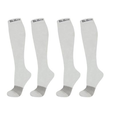 BLU HORN Knee High Compression Socks 15-20 mmHg - Everyday Use Improves Blood Circulation, Relieves Pain & Swelling (S/M, Gray (1-Pair))