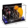 Better Display Cases Acrylic 2 Mini Football Helmet (not Full Size) Display Case with Mirror Case, Navy Blue Risers and Black Base (V46/A019) view 2