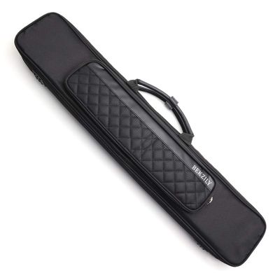 BEKZILY Billiard Cue Case, 7-Slot for 3 Butts & 4 Shafts, Premium Oxford Cloth, Waterproof Dustproof Cue Bag with Shoulder Strap (3X4 Black)