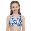 Yeeye Kids Girls Digital Printed Racer Cutout Back Sports Athletic Bra Top Gym Yoga Dance Shirts Camouflage Blue 4 view 2