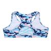 Yeeye Kids Girls Digital Printed Racer Cutout Back Sports Athletic Bra Top Gym Yoga Dance Shirts Camouflage Blue 4 view 4
