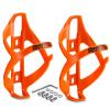 corki Cycles Bike Water Bottle Holder Right Side Load Water Bottle Cage for Road, MTB, Gravel Bicycle Vibrant Orange 2 Pack