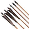AMEYXGS 6/12x Archery Bamboo Arrows Traditional Hunting Arrows 5" Turkey Feathers for Target Practice Recurve Bow Longbow Outdoor Shooting (Black, 12pcs) view 1