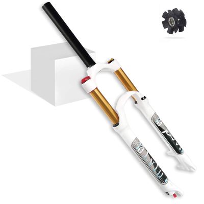 LvTu Mountain Bike Air Front Fork 26 27.5 29 inch Suspension Disc Brake 140mm Travel Forks 1-1/8" Lightweight Alloy with Adjustable Damping (Color : Straight Manual Lockout, Size : 27.5 inch)