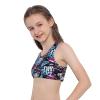 Yeeye Kids Girls Digital Printed Racer Cutout Back Sports Athletic Bra Top Gym Yoga Dance Shirts Black 4 view 4