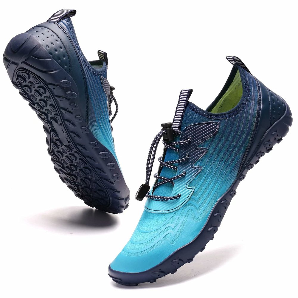 YALOX Water Shoes Men's Women's Swim Shoes Outdoor Beach Barefoot Quick-Dry Aqua Pool Socks Swimming Yoga Surfing Exercise(V14-Light Blue-43)