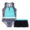 Moily Kids Big Girls Pinata Three Piece Tankini Set Floral Top with Shorts Bottoms Beach Sports Bathing Suit Mint Green Print 8 view 1