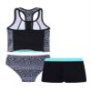 Yartina Kids Girls 3Pcs Swimsuit Floral Printed Tank Tops Cami with Bottoms Shorts Set Swimwear Bathing Suit Mint Green 8 view 2