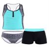 Yartina Kids Girls 3Pcs Swimsuit Floral Printed Tank Tops Cami with Bottoms Shorts Set Swimwear Bathing Suit Mint Green 8 view 3