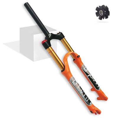 LvTu 26 27.5 29 inch Air Front Fork Adjustable Damping, 140mm Travel Lightweight Alloy 1-1/8" Mountain Bike Suspension Forks for Disc Brake Bike (Color : Straight Manual Lockout, Size : 29 inch)