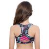 Yeeye Kids Girls Digital Printed Racer Cutout Back Sports Athletic Bra Top Gym Yoga Dance Shirts Black 6 view 1