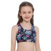 Yeeye Kids Girls Digital Printed Racer Cutout Back Sports Athletic Bra Top Gym Yoga Dance Shirts Black 6 view 2