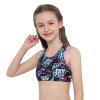 Yeeye Kids Girls Digital Printed Racer Cutout Back Sports Athletic Bra Top Gym Yoga Dance Shirts Black 6 view 3