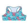 Yeeye Kids Girls Digital Printed Racer Cutout Back Sports Athletic Bra Top Gym Yoga Dance Shirts Green&Red 4 view 2