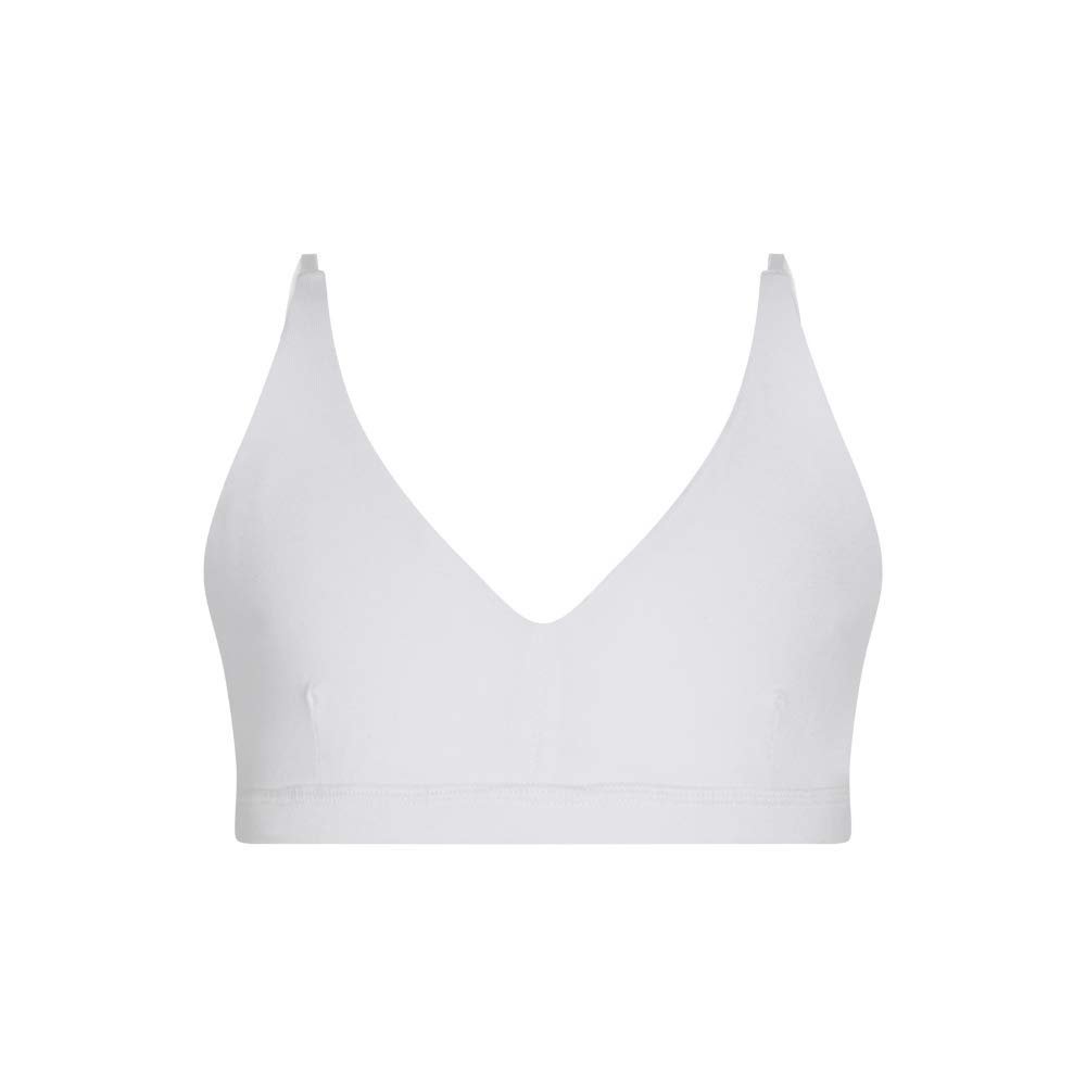 Bleuet Iris Soft Cup Bra Wireless First Bra for Teens & Tweens | Removeable Pads, Adjustable Straps, V-Neck Pullover White