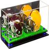 Better Display Cases Acrylic 2 Mini Football Helmet (not Full Size) Display Case with Mirror Case, Navy Blue Risers, Wall Mount and Turf Base (V46/A019) view 1
