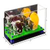 Better Display Cases Acrylic 2 Mini Football Helmet (not Full Size) Display Case with Mirror Case, Navy Blue Risers, Wall Mount and Turf Base (V46/A019) view 2