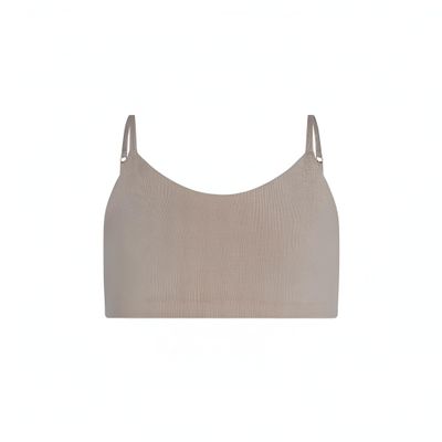 Bleuet Bleum Neutral Training & First Bra - Ultra Soft Cotton Fabric Reversible for Teens (20, Chai-Steel)