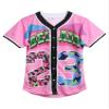 Amzdest 90s Clothing for Women, Unisex Hip Hop Party, Bel Air 23 Baseball Jersey Short Sleeve Button Down Shirt (23Pink, 3X-Large) view 1