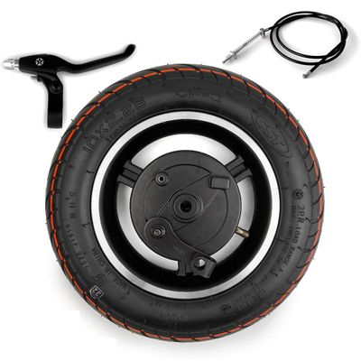 10x2.25 Drum Brake Wheel With CST Tire And Inflated Tube Instead Of Scooter General 10" Wheel With Axle Brake Handle Brake Cable (wheel cable180 lever)