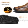 Mens Casual Leather Loafers Fashion Driving Breathable Moccasins Lightweight Slip-on Business Dress Shoes Outdoor Working Oxford 7.5 D-Brown,9.84" Heel to Toe view 3