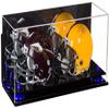 Better Display Cases Acrylic 2 Mini Football Helmet (not Full Size) Display Case with Mirror Case, Navy Blue Risers, Wall Mount and Black Base (V46/A019) view 1