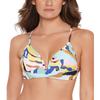 Salt + Cove Juniors' Zebra Print V Wire Cross-Back Bikini Top (Multi, X-Small) view 1