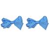 2 Small Blue Gingham Check Hair Bows Ideal for Girls Matching BTS Back to School Summer Dress's Uniform view 1