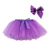 Girls Layered Tulle Tutu Skirt with Bowknot for Dancing Ballet Party Dress Up (Purple, S) view 1