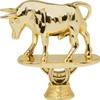 Raging Bull Trophy with Engraving, 5.75" Gold Raging Bull Trophy Award On Deluxe Round Base view 2