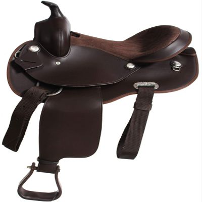 CHALLENGER 15" Western Cordura Trail Barrel Pleasure Horse Saddle Brown 4988RND