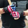 Clutch Sports Apparel American Flag Baseball & Softball Batting Gloves, Super Grip Finger Fit, Performance Mesh & Perforated Sheepskin Palm for Adults & Youth (Black Leather, Large) view 3