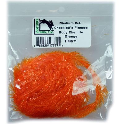 Hareline Chocklett's Finesse Body Chenille Orange Medium .75 inch