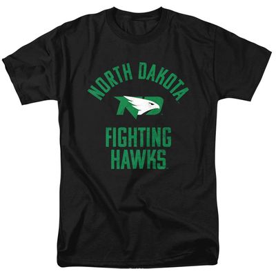 University of North Dakota Official Fighting Hawks Logo Unisex Adult T-Shirt, Black, 5X-Large