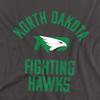 University of North Dakota Official Fighting Hawks Logo Unisex Adult T-Shirt, Charcoal, 5X-Large view 2
