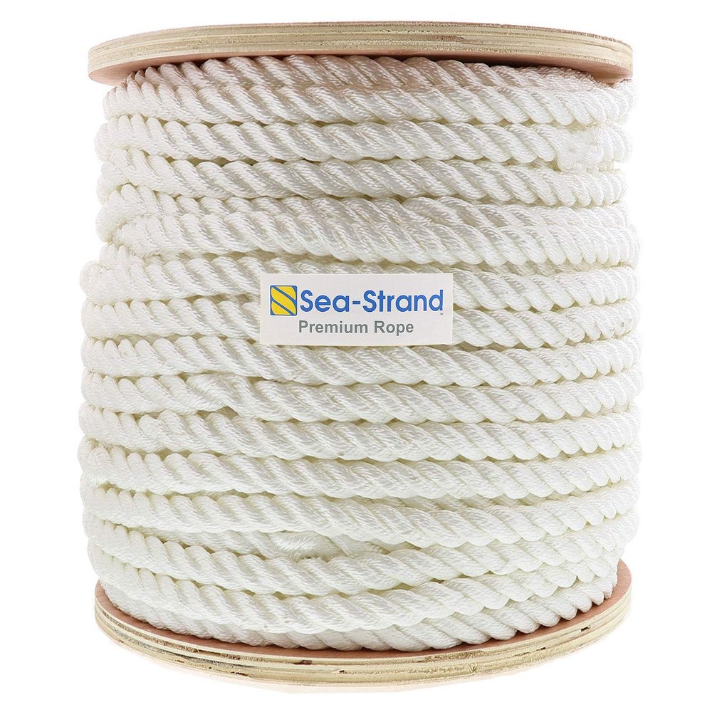 1" x 300' Reel, 3-Strand Nylon Rope | Durable, Abrasion Resistant | Utility Rope for Lifting, Hoisting, Pulleys, Winches, Dock Lines, Boating Applications