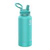 Takeya Pickleball Stainless Steel Insulated Water Bottle with Choice of Lid and Carry Handle, 32 Ounce, Dropshot Teal view 1